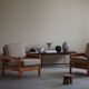 Modern Danish, Pair of Lounge Armchairs in Oak and Linen, Henning Kjærnulf, 1960s