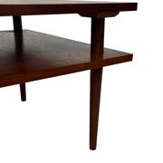 Table basse carrée vintage en placage de teck, design des années 1960
