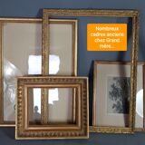 Old frame beaded decoration, gilded stucco wood