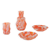 Set of artistic glass items, Italian design, 1970s, production: Italy