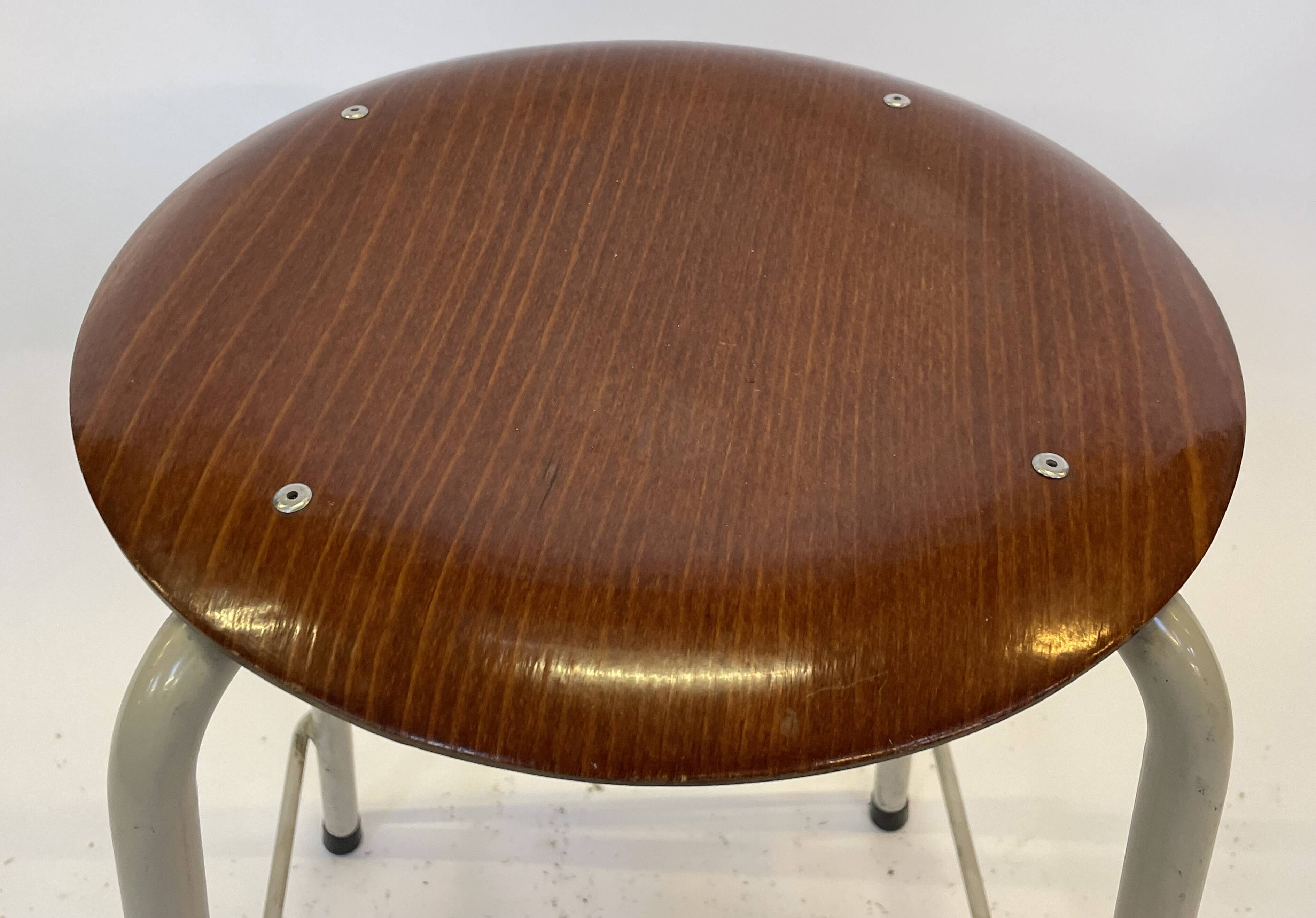 Vintage school stool, 1970s industrial design, Dutch minimalist
