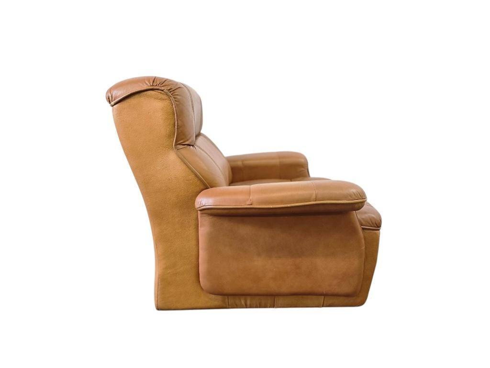 Vintage cognac leather armchair / single seater armchair / armchair