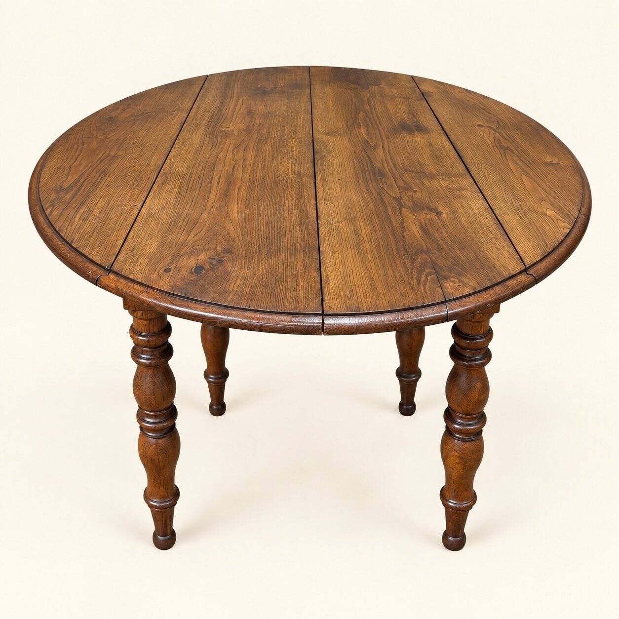 Extendable oval table Louis-Philippe solid oak 19th century