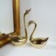 Couple swans brass