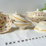 Robj Paris Coffee Tea Set with Floral Yellow Porcelain Core - Vintage Art Deco Style