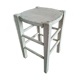 Vintage wooden stool with white peeling paint