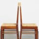 Set of 2 Wooden Art Deco Dining Chairs with Woven Cane Seat and Backrest