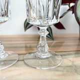 Set of 6 crystal champagne flutes of Arques model Louvre