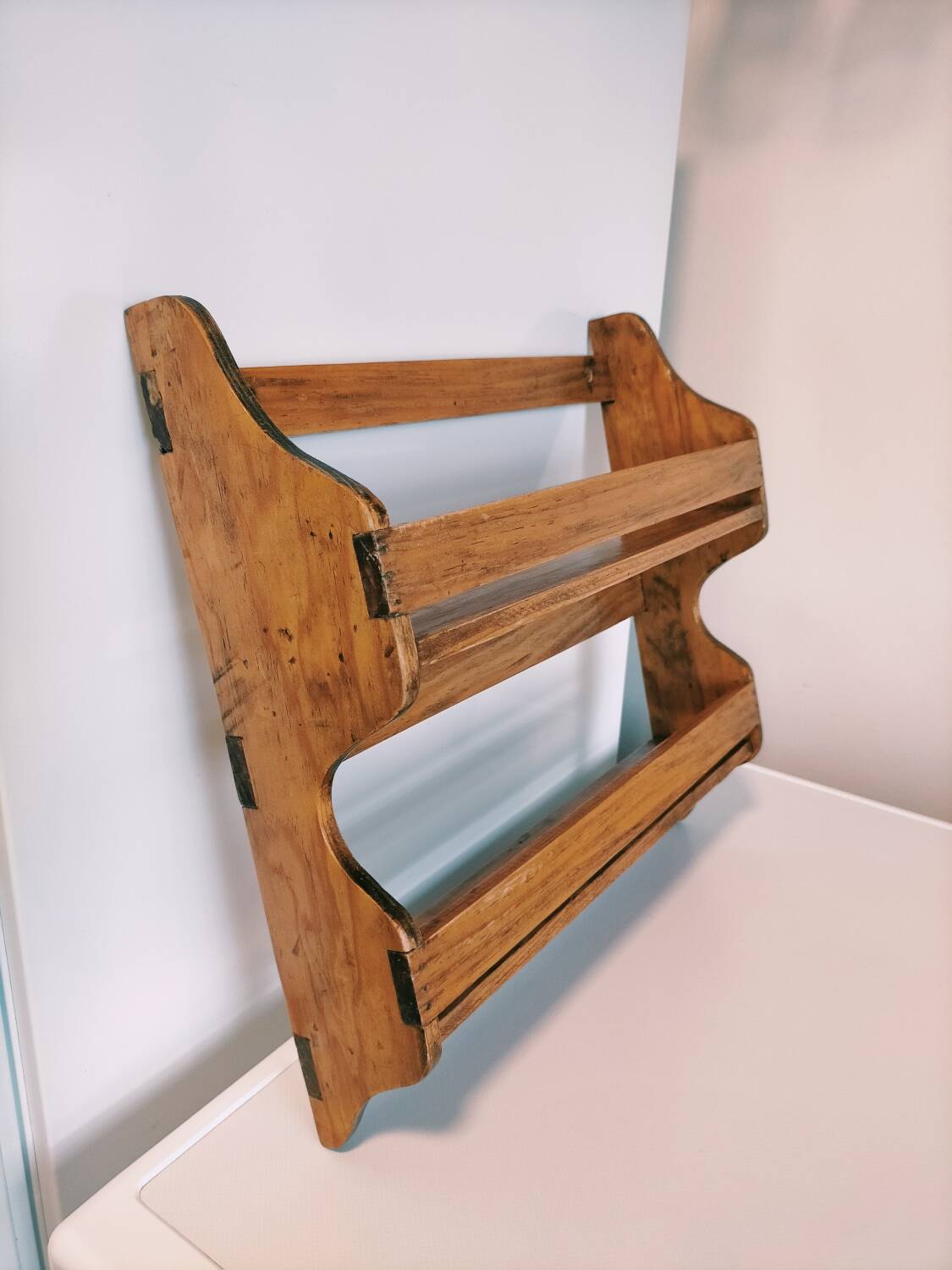 Vintage wooden wall shelf