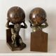 Atlas bookends, globe style with an antique world map.