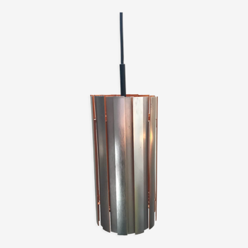 Silver metal pendant lamp for Lita, circa 1970