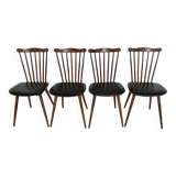 Lot de 4 chaises bistrot vintage Baumann Menuet – hêtre massif