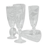 Four vintage champagne flutes 70s Luminarc