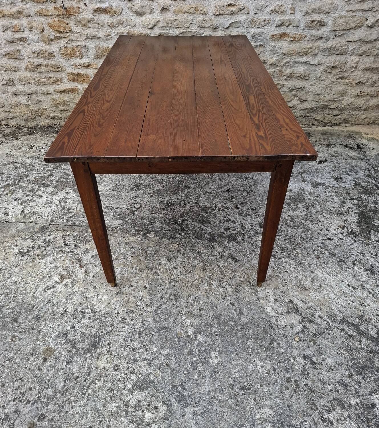 Table de ferme en chêne et sapin