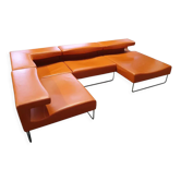 Canapé moroso - lowseat, cuir orange