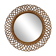 Italian Circle Rattan Bamboo Wall Mirror, 1960s