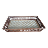 Wicker presentation basket tray