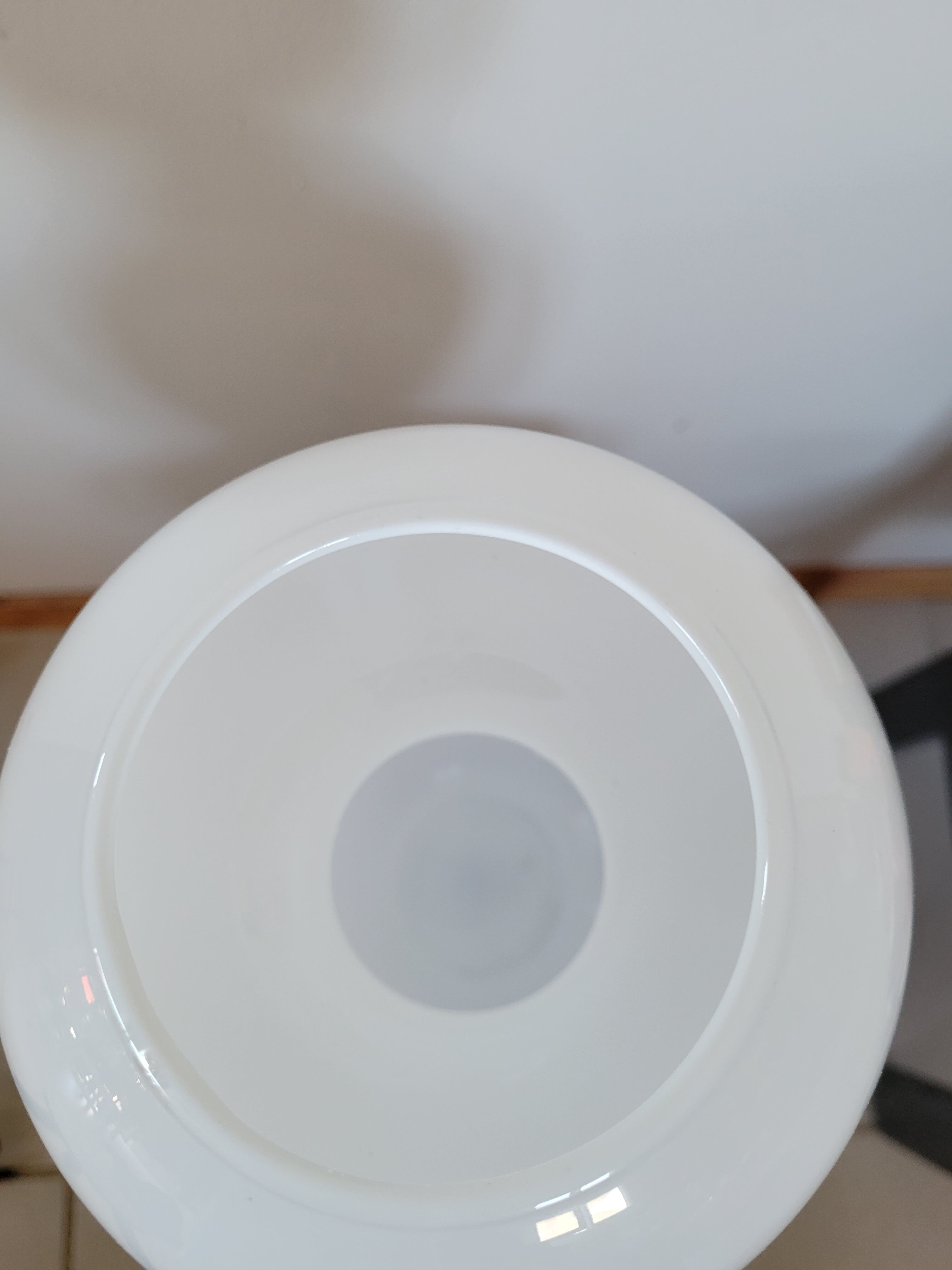 White opaline bubble vase