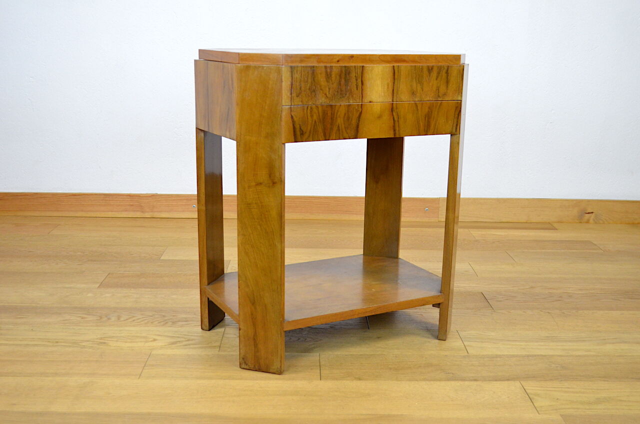 Art Deco walnut pedestal table 1930