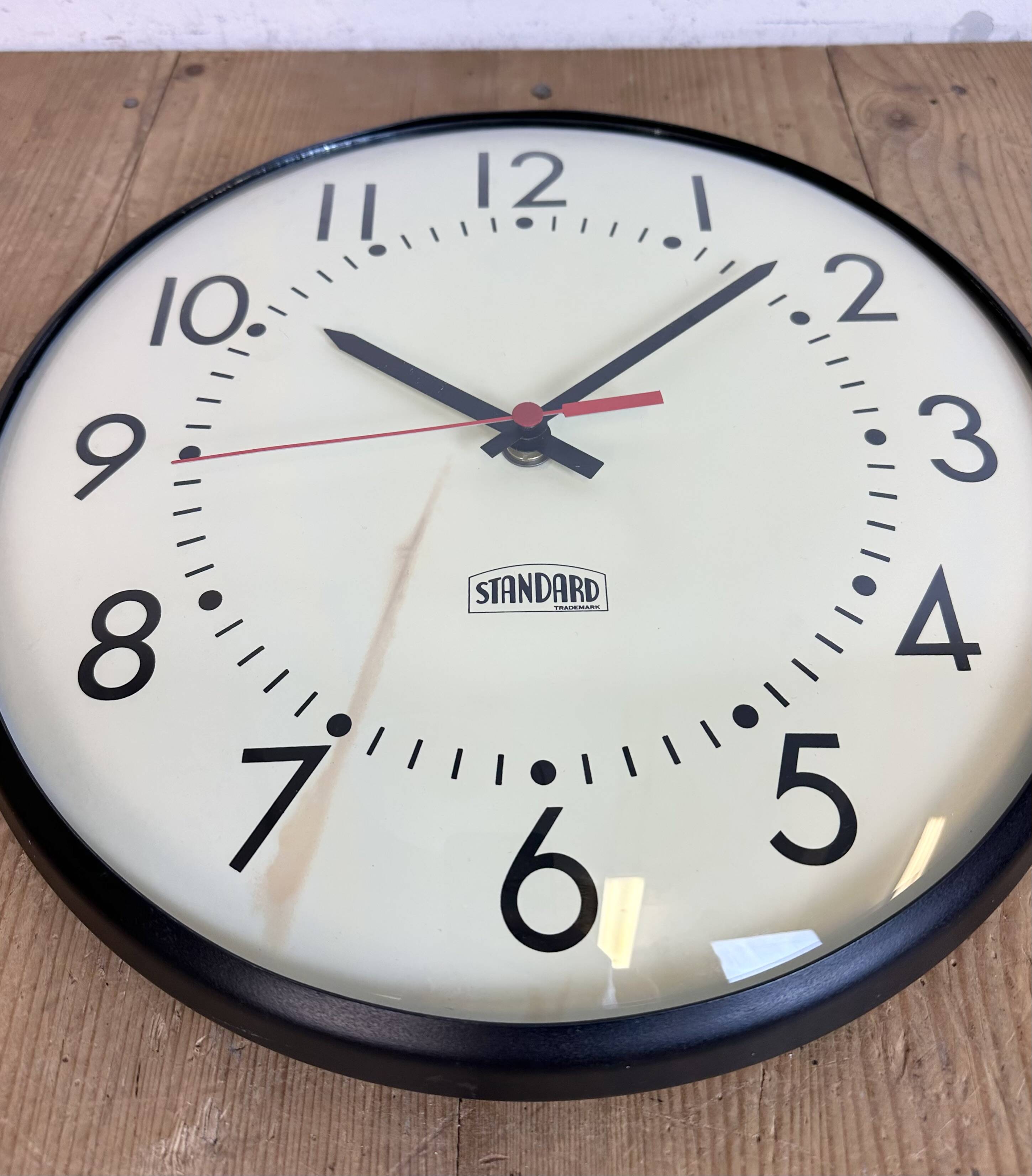 Vintage school wall clock from standard electric, 1980s
