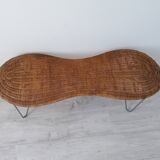 Vintage IKEA Peanut Wicker Bench