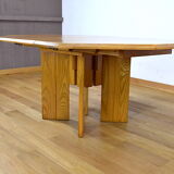 Vintage elm dining table Maison Regain, 1980