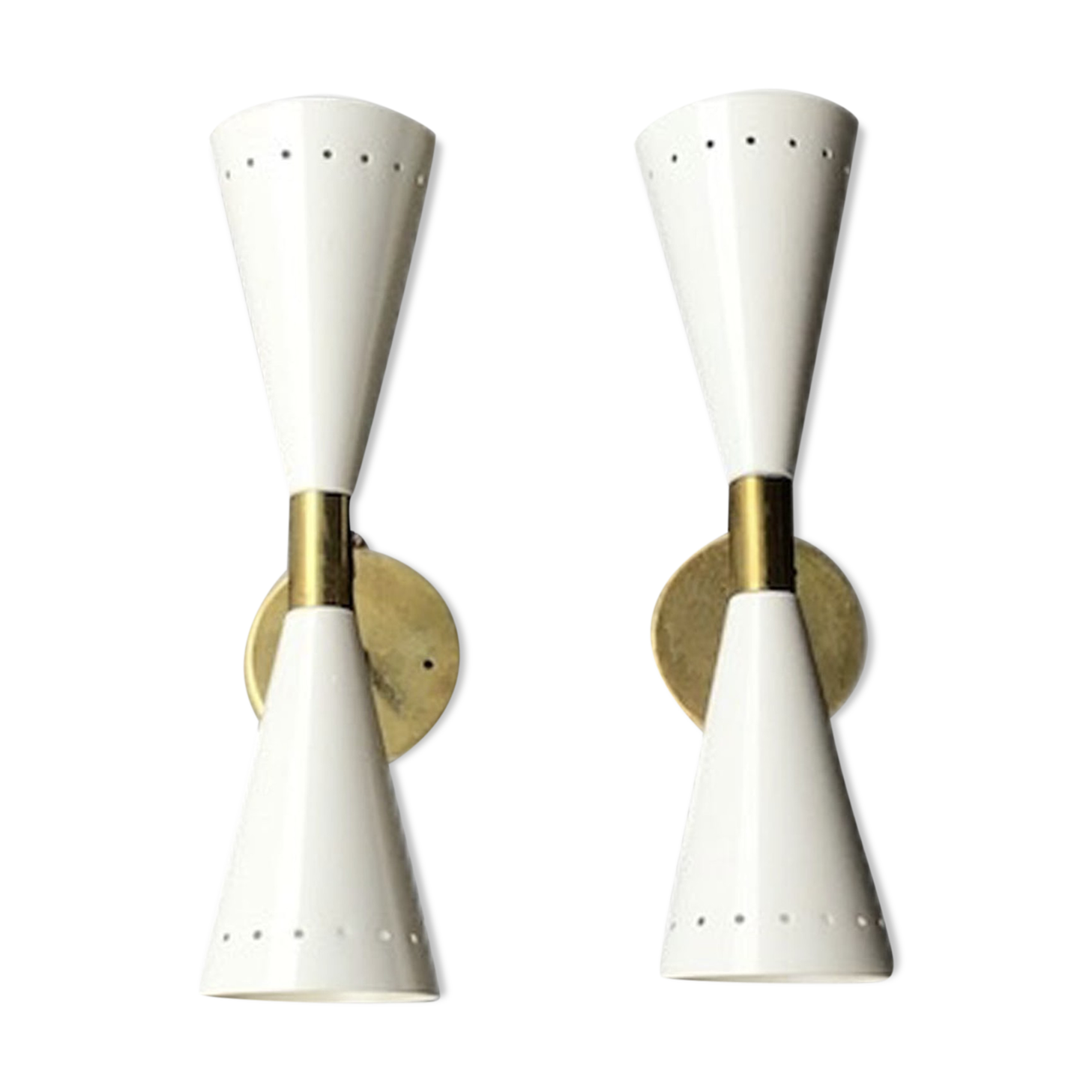 Pair of white cone appliques