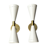 Pair of white cone appliques