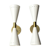 Pair of white cone appliques