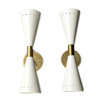 Pair of white cone appliques