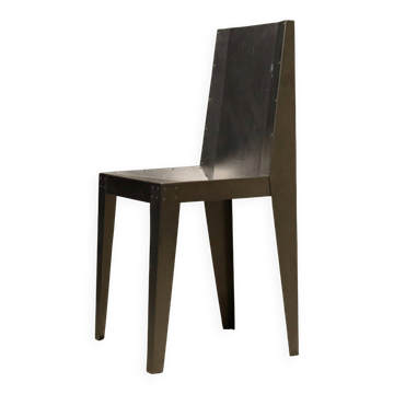Chaise en aluminium de design prototype des années 1980