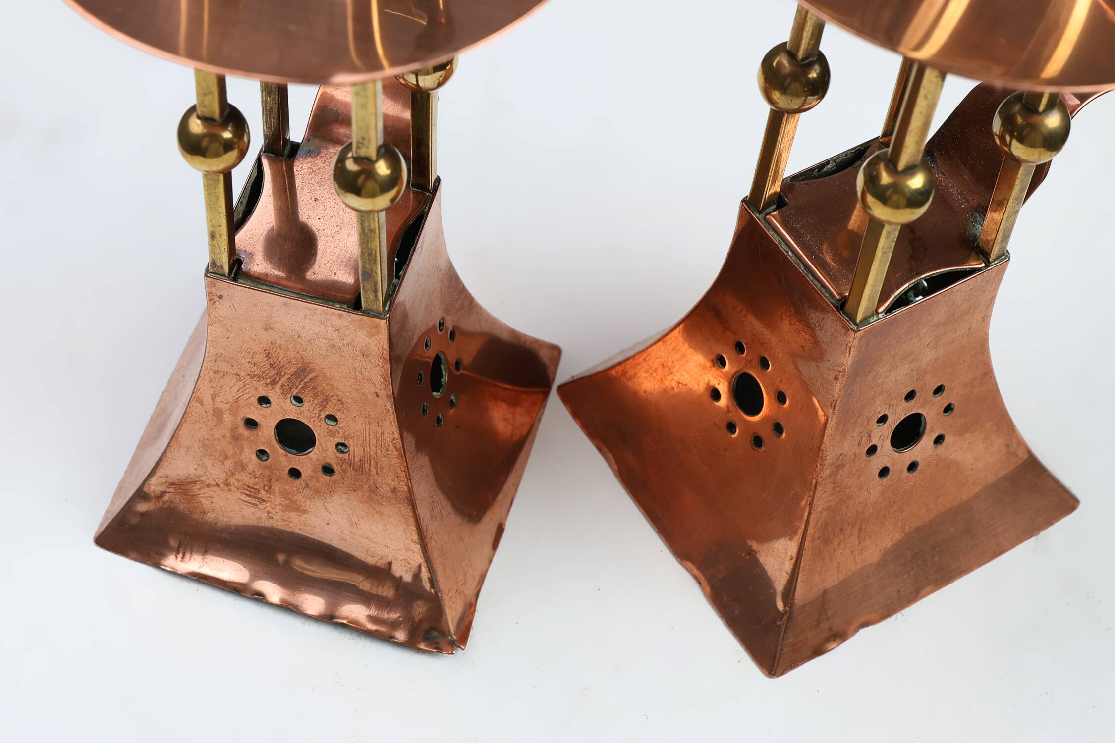 Pair of copper Table Candlesticks by Carl Deffner, Germany ca 1910