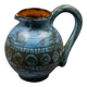 Blue ceramic pitcher with frieze by Jérôme Massier – Vallauris
