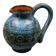 Blue ceramic pitcher with frieze by Jérôme Massier – Vallauris
