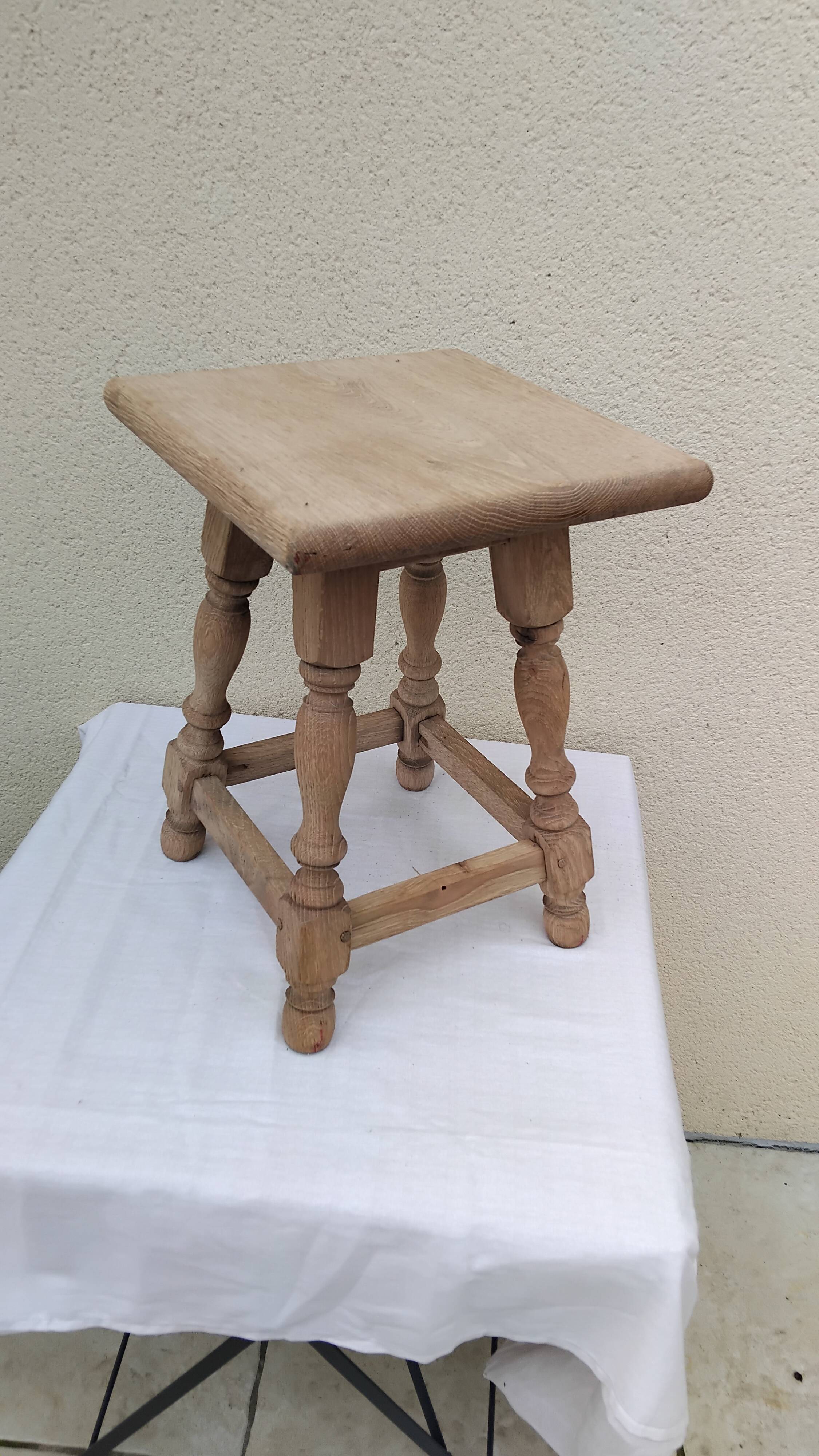 Old vintage sandblasted stool
