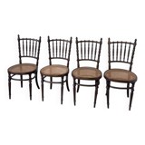 Série 4 chaises bistrot cannage Fischel n019