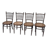 Série 4 chaises bistrot cannage Fischel n019