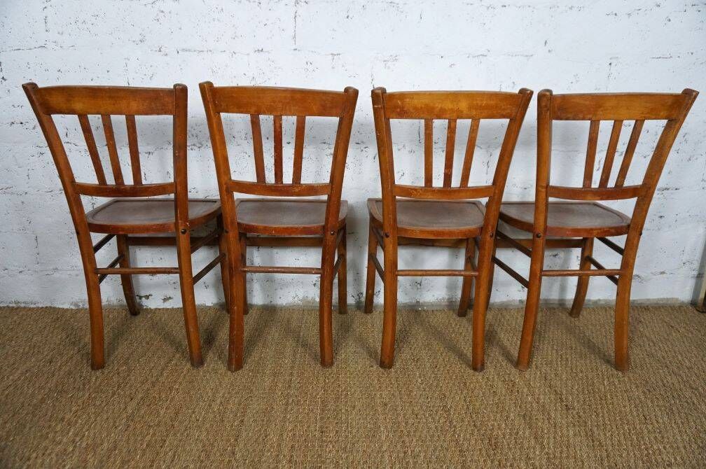 Set of 4 vintage Luterma-style bistro chairs from the 50s