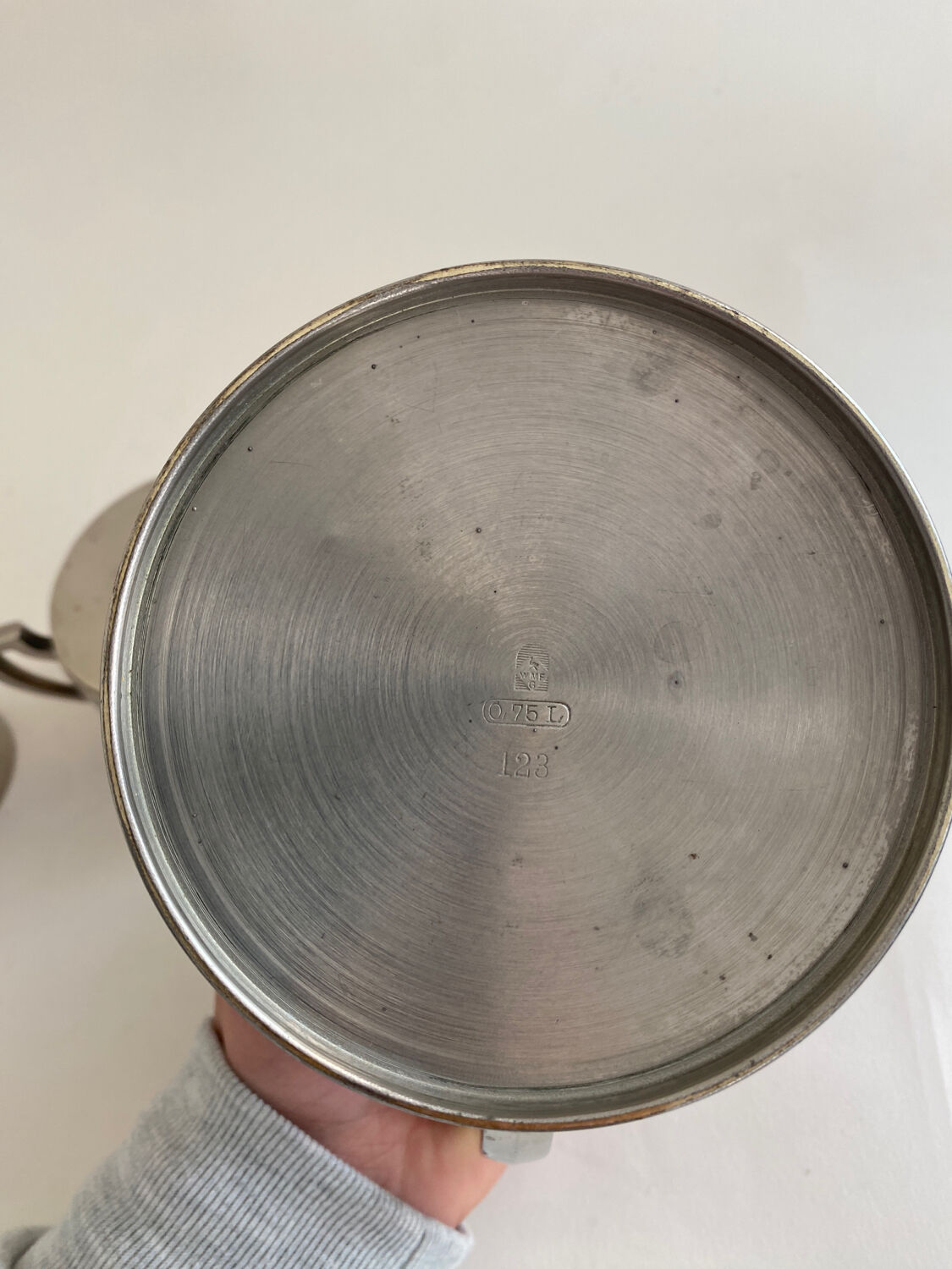 Silver metal teapot
