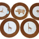 Set 5 assiettes à dessert animaux sauvages d'Afrique