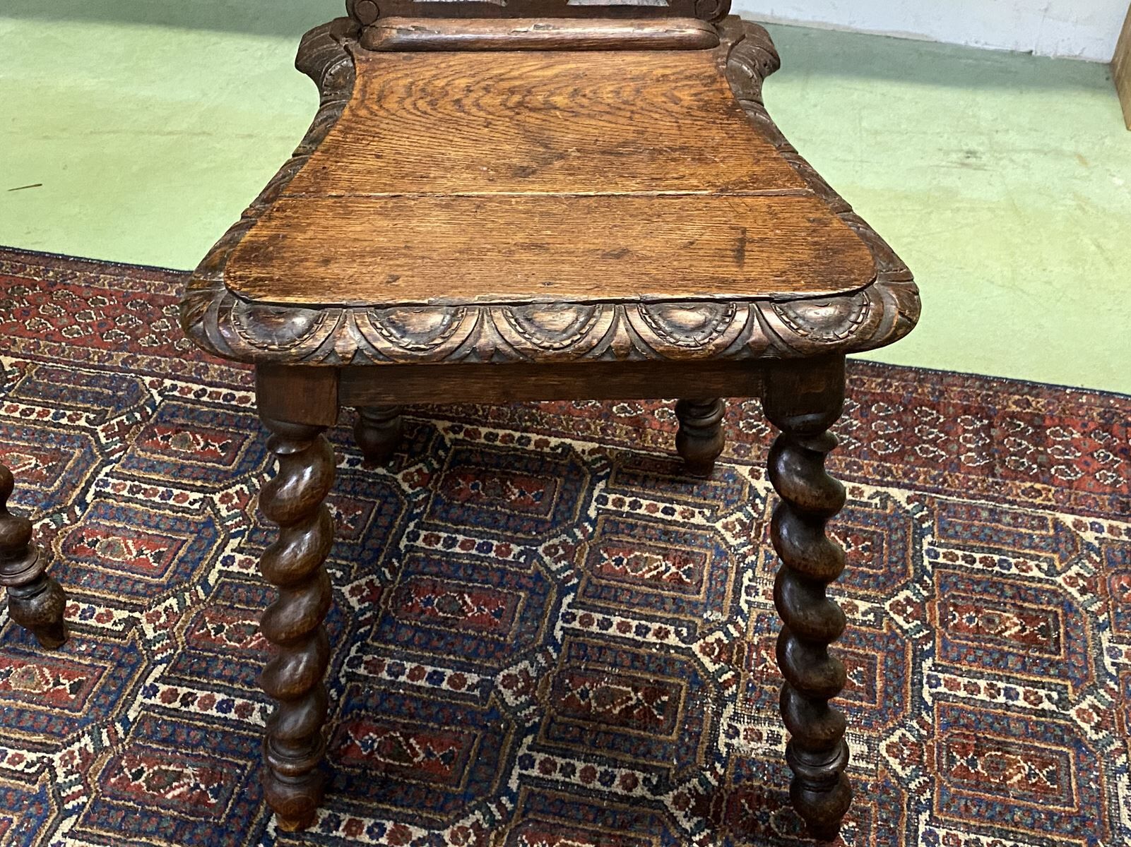 Pair of low 19th oak chairs