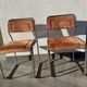 Pair of Bauhaus style dining chairs with infinity frame