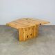 Table basse en pin massif forme organique, années 80