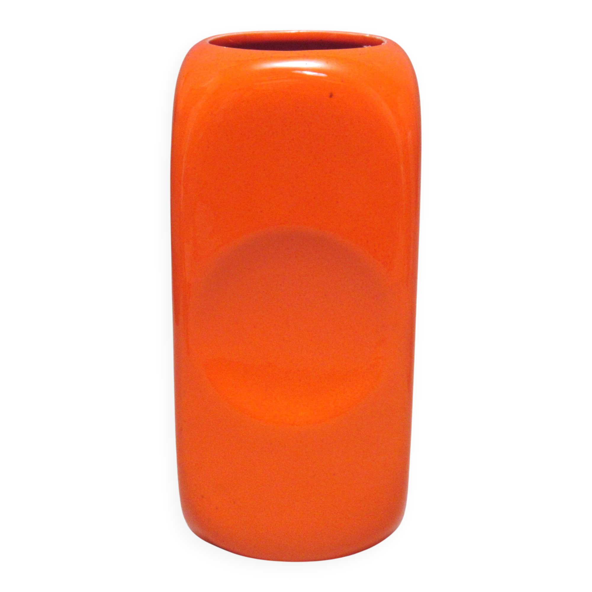 Orange rectangular vase Parravicini 1970s