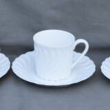 6 coffee cups and saucers Tharaud Limoges form valençay sillage model