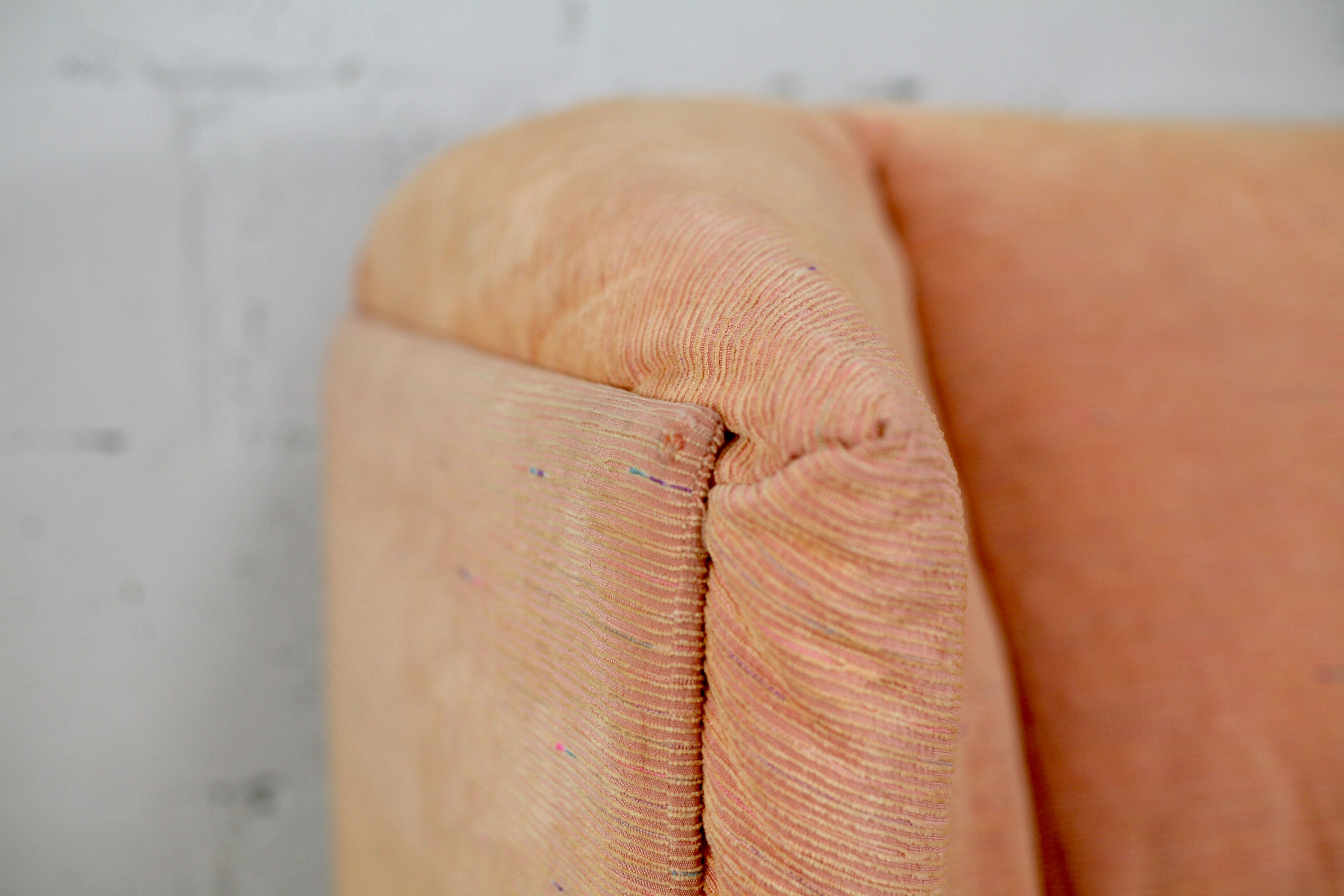 Armchair Ligne Roset, pastel orange color, France, circa 1990