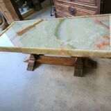 Table basse 1940 noyer et onyx