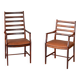Paire de fauteuils danois en palissandre et cuir
