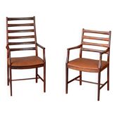 Pair of danish rosewood and leather armchairs