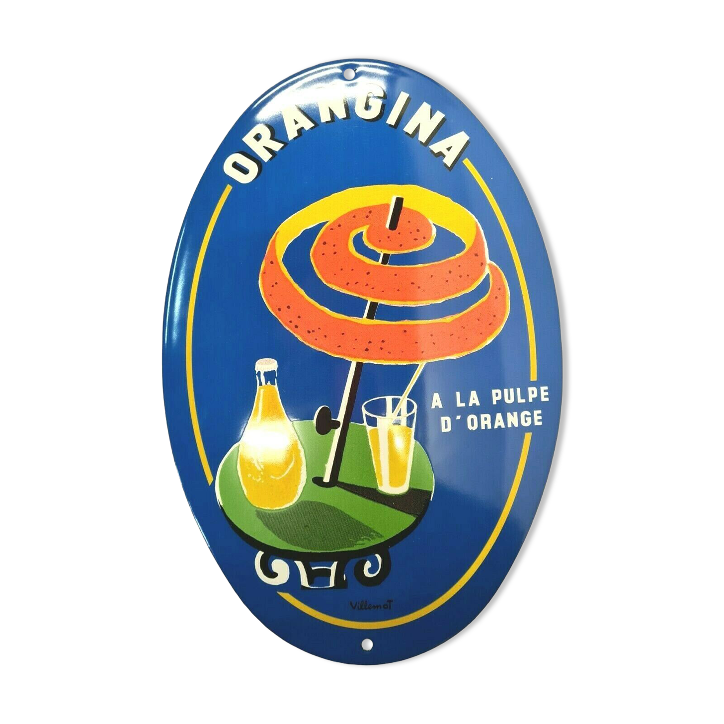 orangina enamelled plate